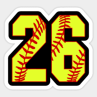 Fastpitch Softball Number 26 #26 Softball Shirt Jersey Uniform Favorite Player Biggest Fan Sticker